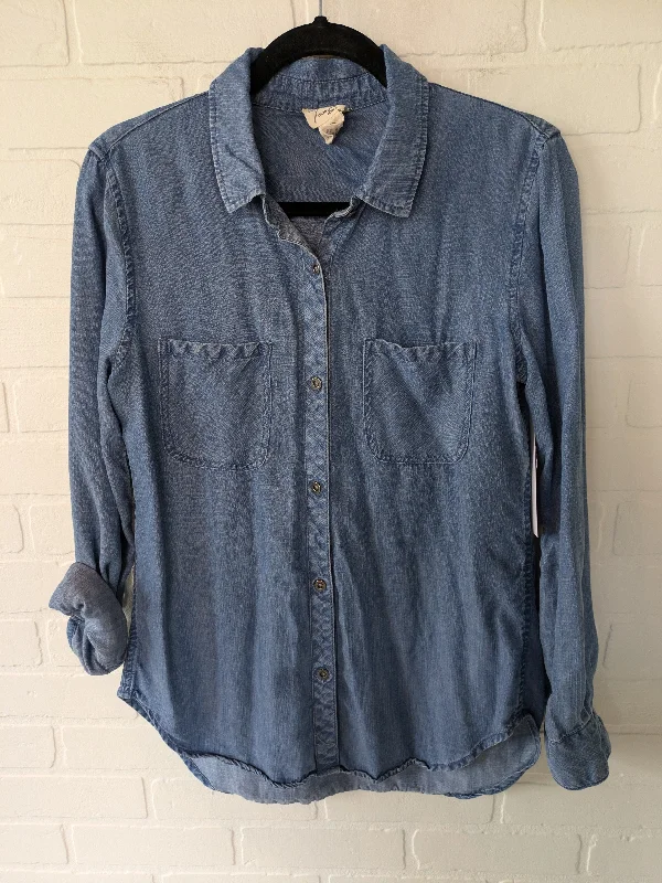 Blue Denim Top Long Sleeve Andrea Jovine, Size M