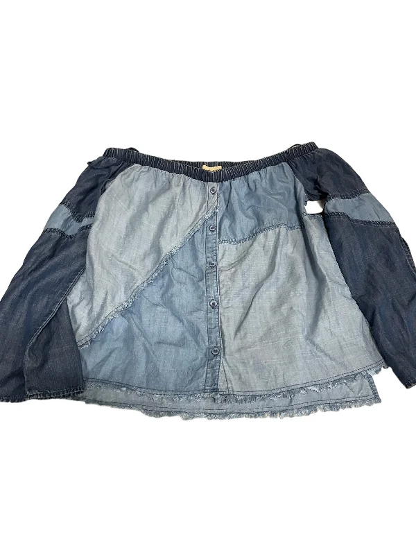 Blue Denim Top Long Sleeve Cloth & Stone, Size Xs