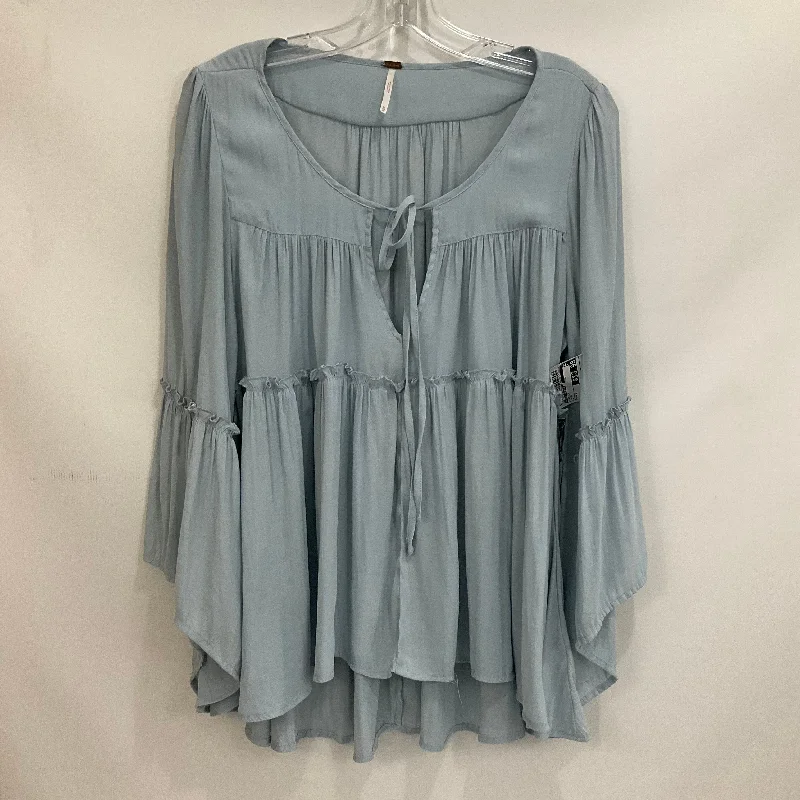 Blue Top Long Sleeve Free People, Size M