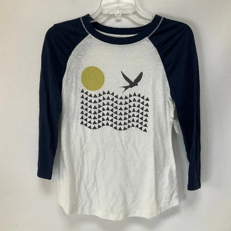 Blue & White Top Long Sleeve Anthropologie, Size Xs