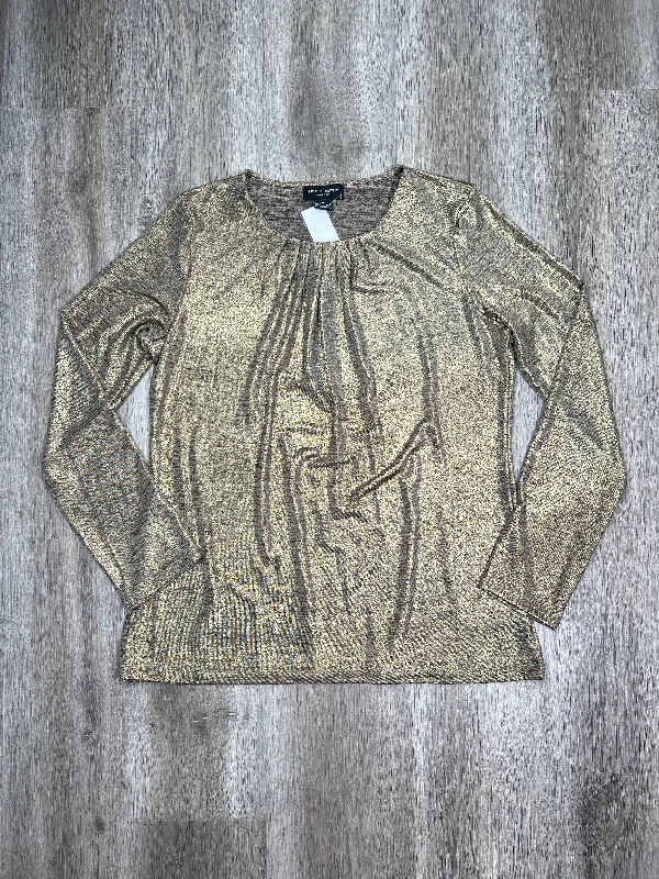 Gold Top Long Sleeve Liz Claiborne, Size M