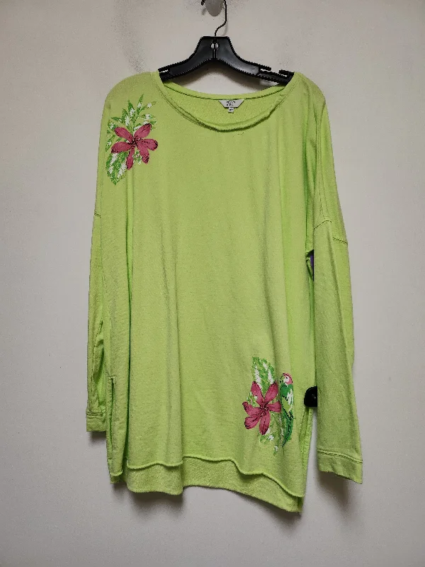 Green Top Long Sleeve Crown And Ivy, Size L