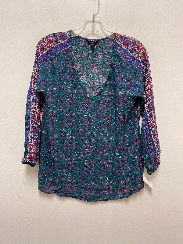 Green Top Long Sleeve Lucky Brand, Size S