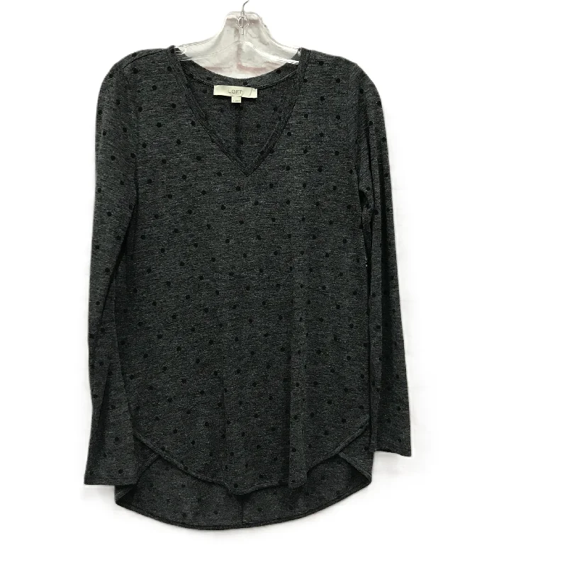 Grey Top Long Sleeve By Loft, Size: S