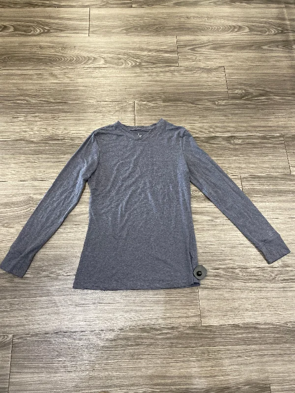 Grey Top Long Sleeve Clothes Mentor, Size M