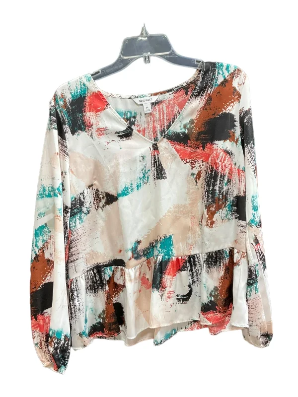 Multi-colored Top Long Sleeve Basic Nine West, Size M