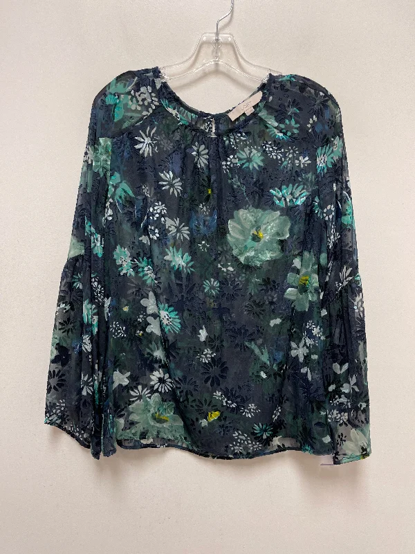 Navy Top Long Sleeve Loft, Size Xl