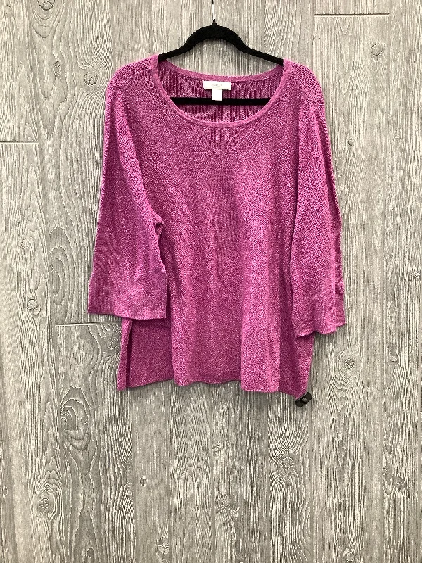 Purple Top Long Sleeve Cj Banks, Size 3x