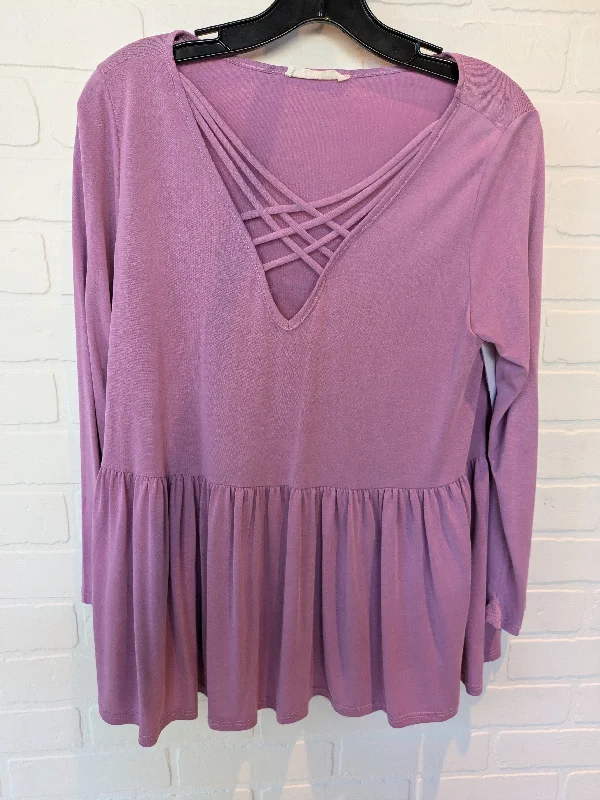 Purple Top Long Sleeve Entro, Size S