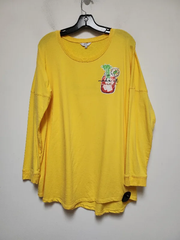 Yellow Top Long Sleeve Crown And Ivy, Size L